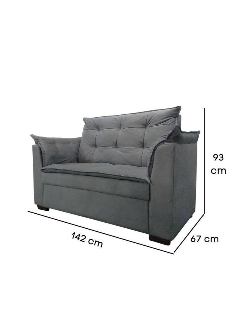 Sofá 2 Lugares Para Sala Moderno Confortável Elegance Suede cinza