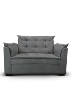 Sofá 2 Lugares Para Sala Moderno Confortável Elegance Suede cinza