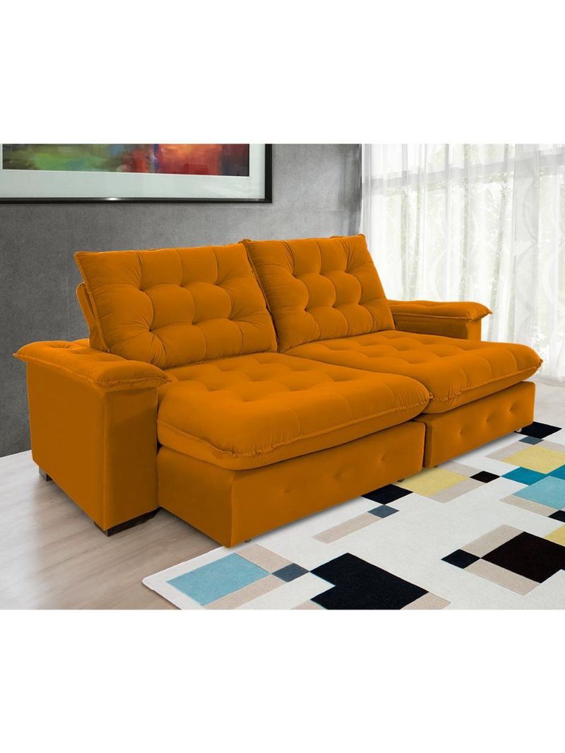 Sofá Coliseu 230m Retrátil E Reclinável Super Pillow Terra