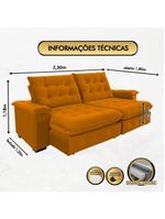 Sofá Coliseu 230m Retrátil E Reclinável Super Pillow Terra