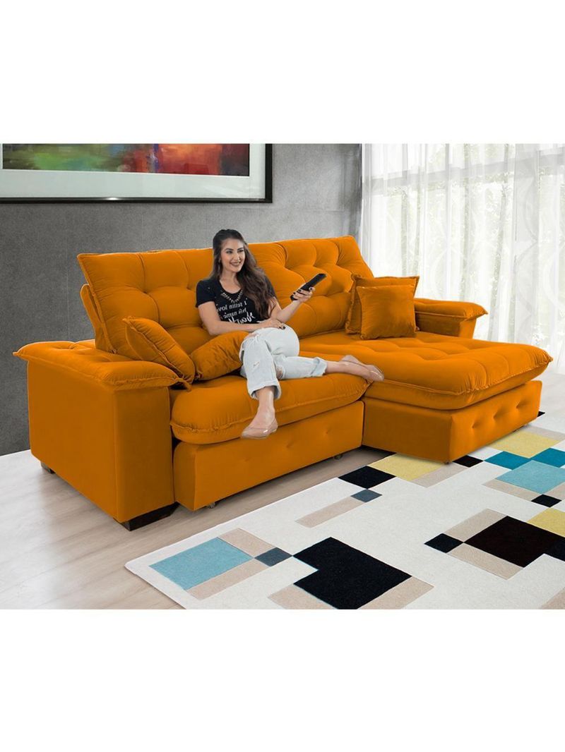 Sofá Coliseu 230m Retrátil E Reclinável Super Pillow Terra