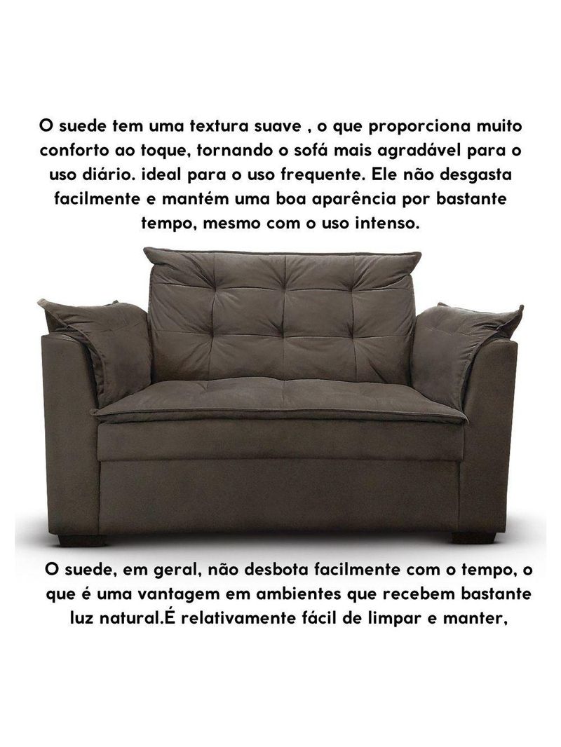 Sofá 2 Lugares Para Sala Moderno Confortável Stella Suede Cor:marrom