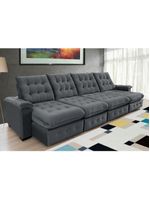 Sofá Coliseu 400m Retrátil E Reclinável Super Pillow Chumbo