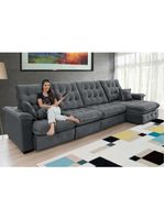 Sofá Coliseu 400m Retrátil E Reclinável Super Pillow Chumbo