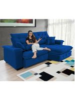 Sofá Coliseu 200m Retrátil E Reclinável Super Pillow Azul