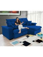 Sofá Coliseu 200m Retrátil E Reclinável Super Pillow Azul