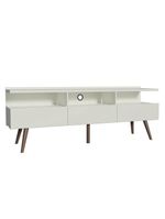 Rack Para Até 65 Polegadas Madesa Londres Com Pés Retro - Branco