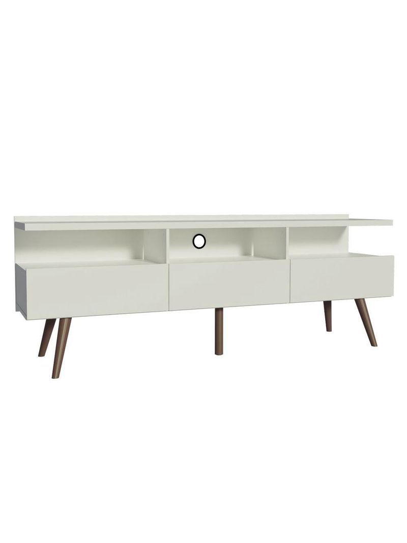 Rack Para Até 65 Polegadas Madesa Londres Com Pés Retro - Branco