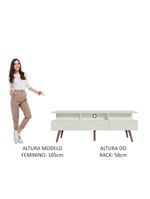 Rack Para Até 65 Polegadas Madesa Londres Com Pés Retro - Branco
