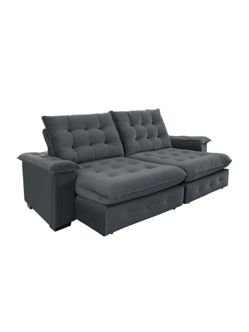 Sofá Coliseu 230m Retrátil E Reclinável Super Pillow Chumbo