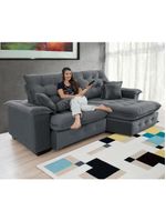 Sofá Coliseu 230m Retrátil E Reclinável Super Pillow Chumbo