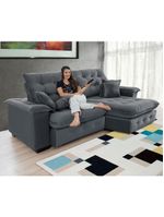 Sofá Coliseu 230m Retrátil E Reclinável Super Pillow Chumbo