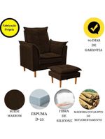 Poltrona Decorativa Sala De Estar Quarto Leitura Ibiza Suede Cor:marrom