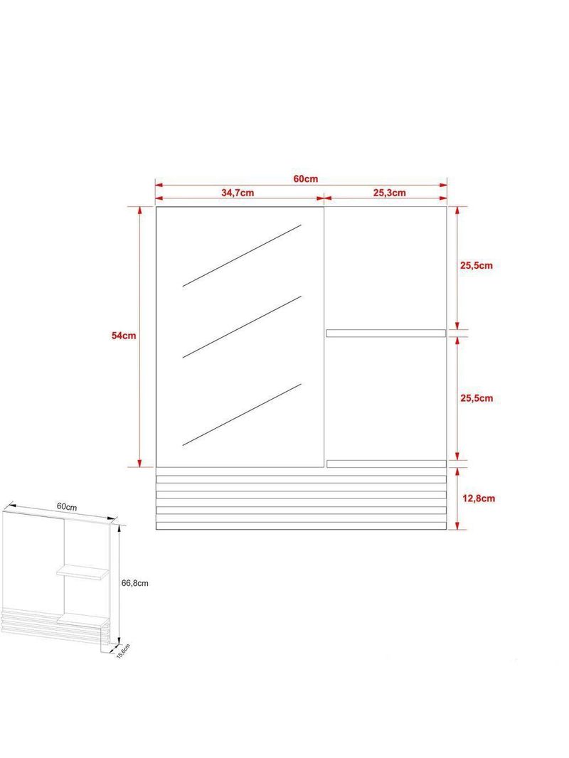 Espelheira Para Banheiro 60Cm Multimóveis Vcr10092 Amêndoa