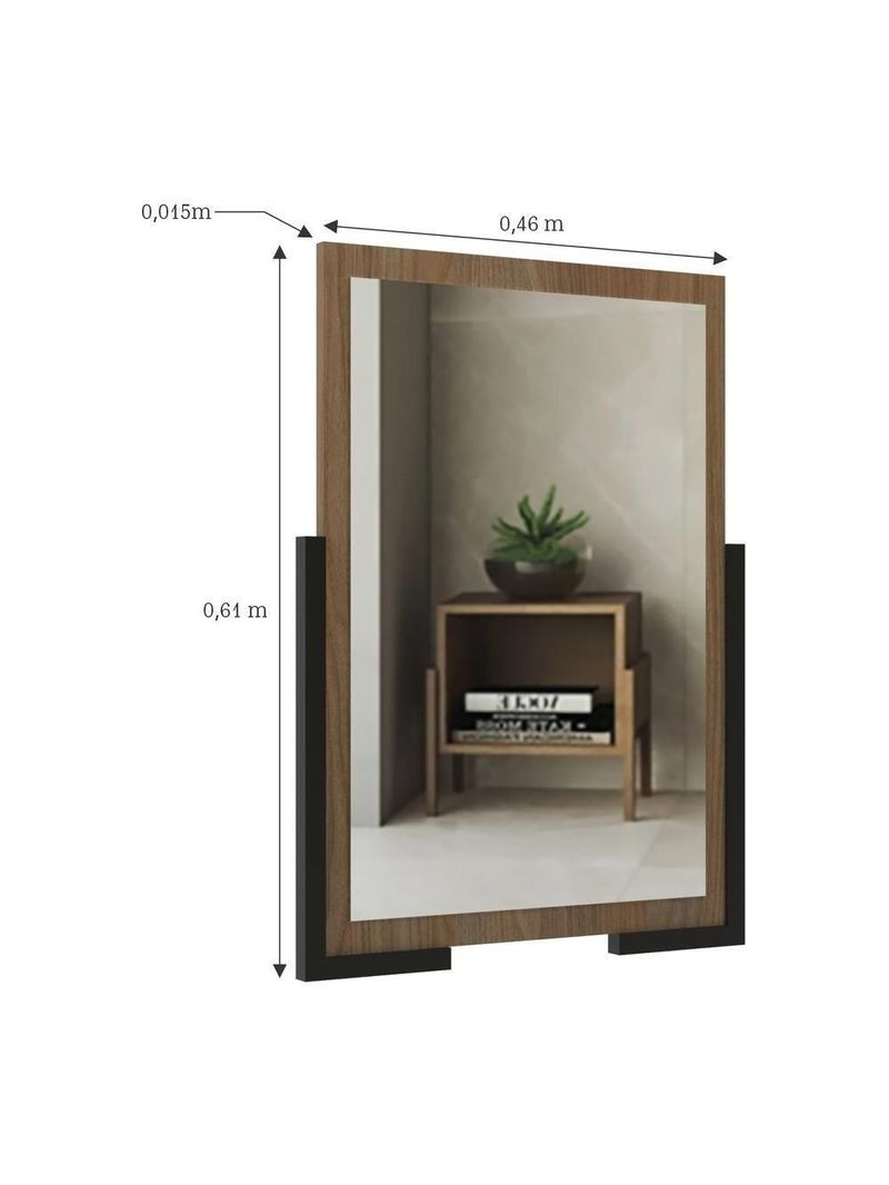 Espelheira Para Banheiro 46cm Multimóveis Cr10109 Noce Noce