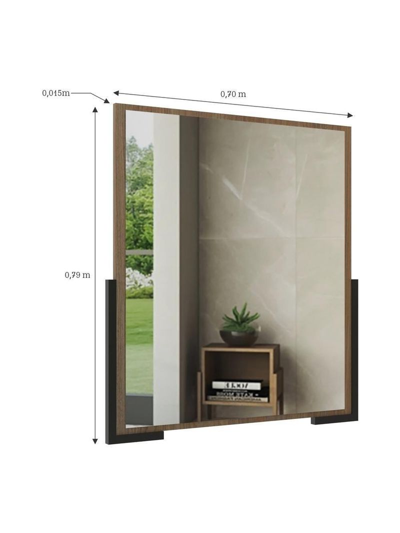 Espelheira Para Banheiro 70cm Multimóveis Cr10110 Noce Noce