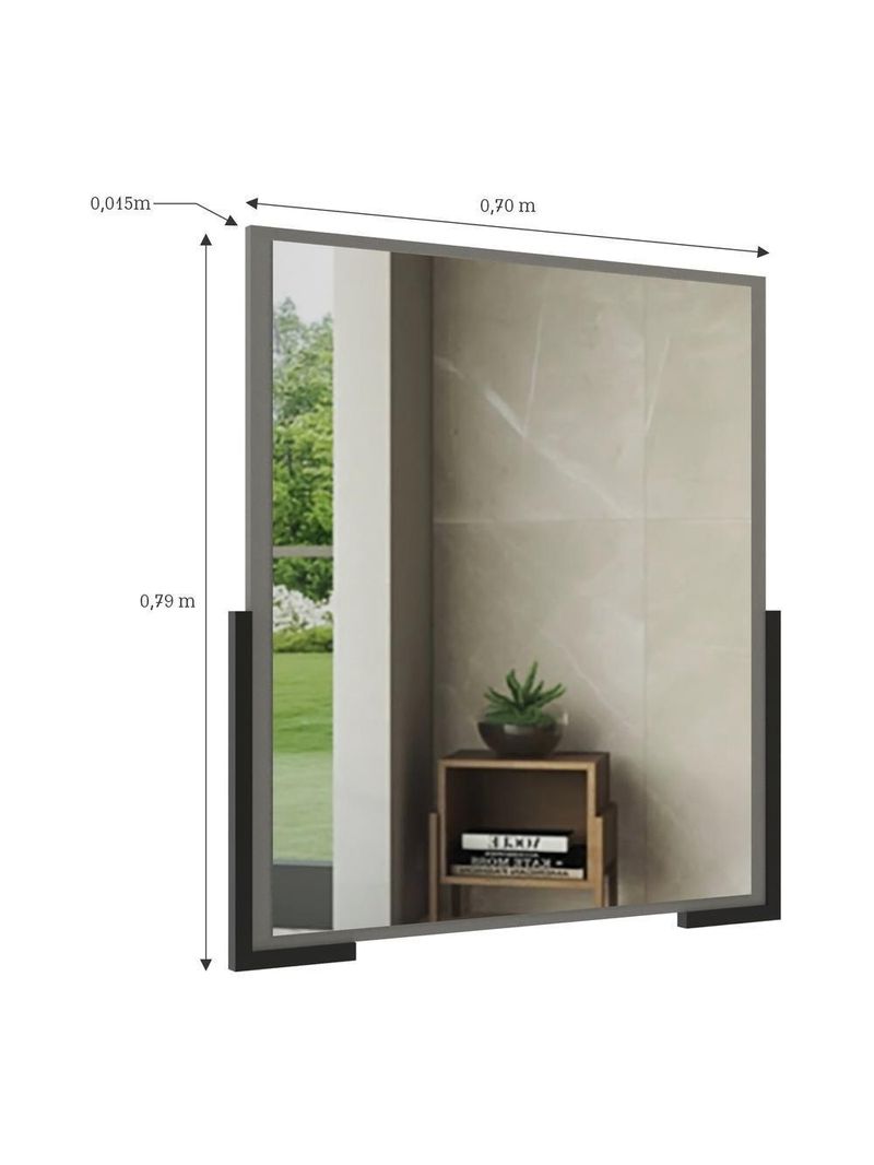 Espelheira Para Banheiro 70cm Multimóveis Cr10110 Cimento