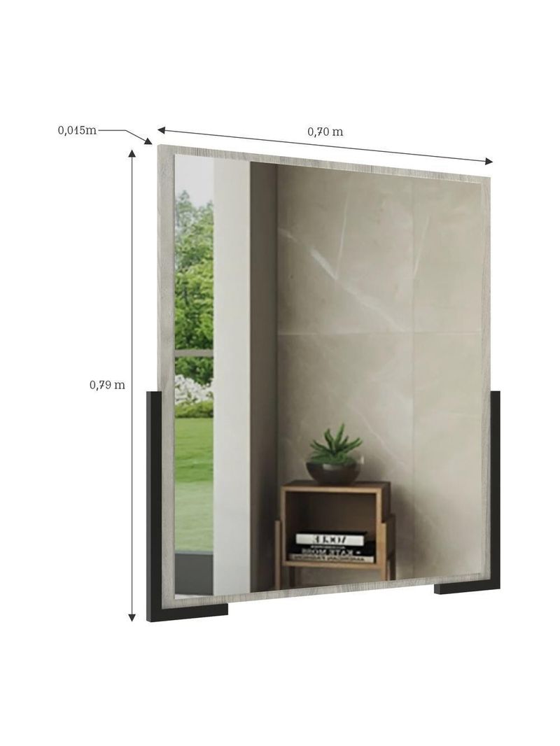 Espelheira Para Banheiro 70cm Multimóveis Cr10110 Carvalho