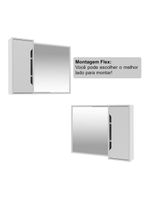 Espelheira Para Banheiro 80cm Com 1 Porta Multimóveis Cr10116 Branco Branco