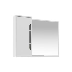 Espelheira Para Banheiro Flex 80cm Com 1 Porta Multimóveis Cr10116 Branco Branco