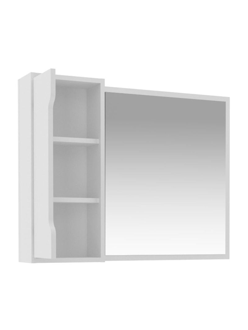 Espelheira Para Banheiro 80cm Com 1 Porta Multimóveis Cr10116 Branco Branco