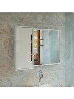 Espelheira Para Banheiro 80cm Com 1 Porta Multimóveis Cr10116 Branco Branco