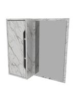 Espelheira Banheiro 60cm 1 Porta Cr10117 Mármore Branco