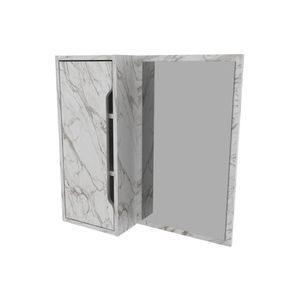 Espelheira Para Banheiro 60cm Com 1 Porta Multimóveis Cr10117 Mármore Branco Mármore Branco