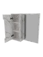 Espelheira Banheiro 60cm 1 Porta Cr10117 Mármore Branco