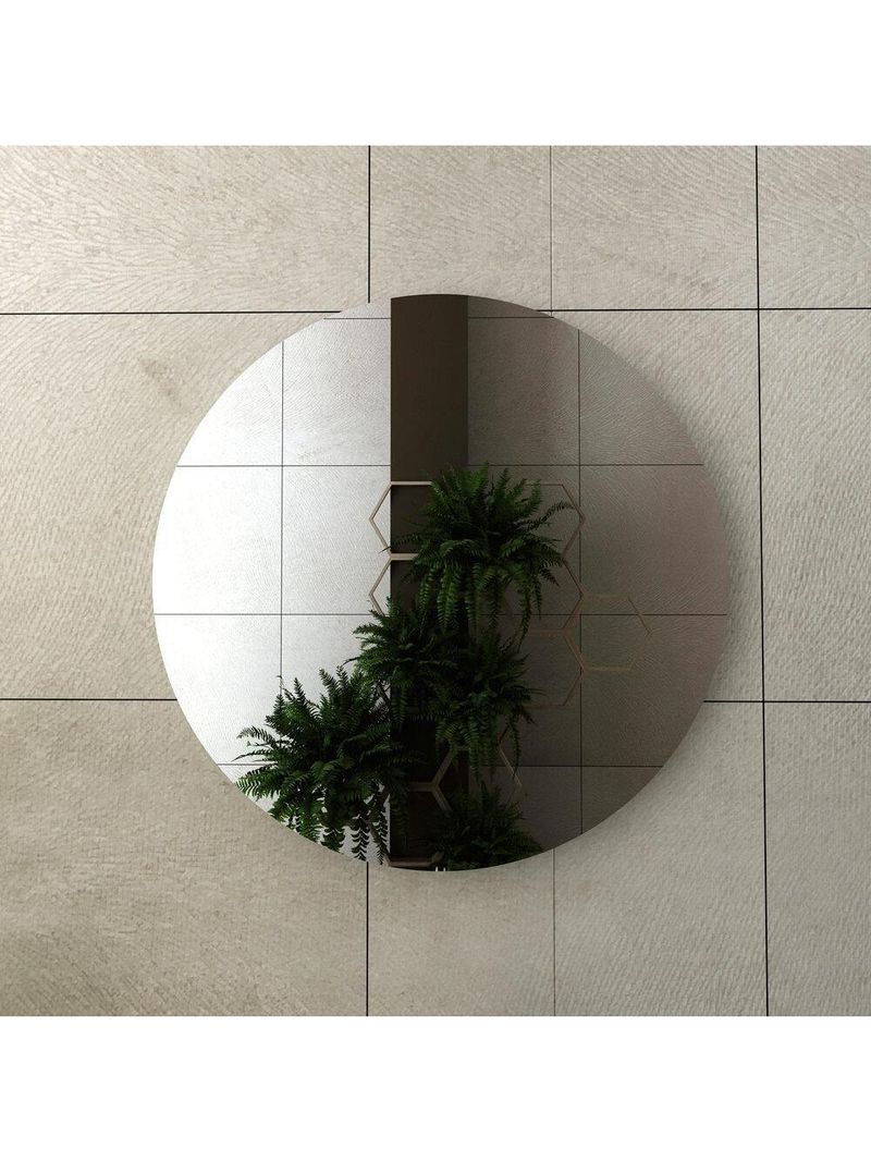 Espelheira P Banheiro Redonda 60cm Multimóveis Cr10114 Cinza