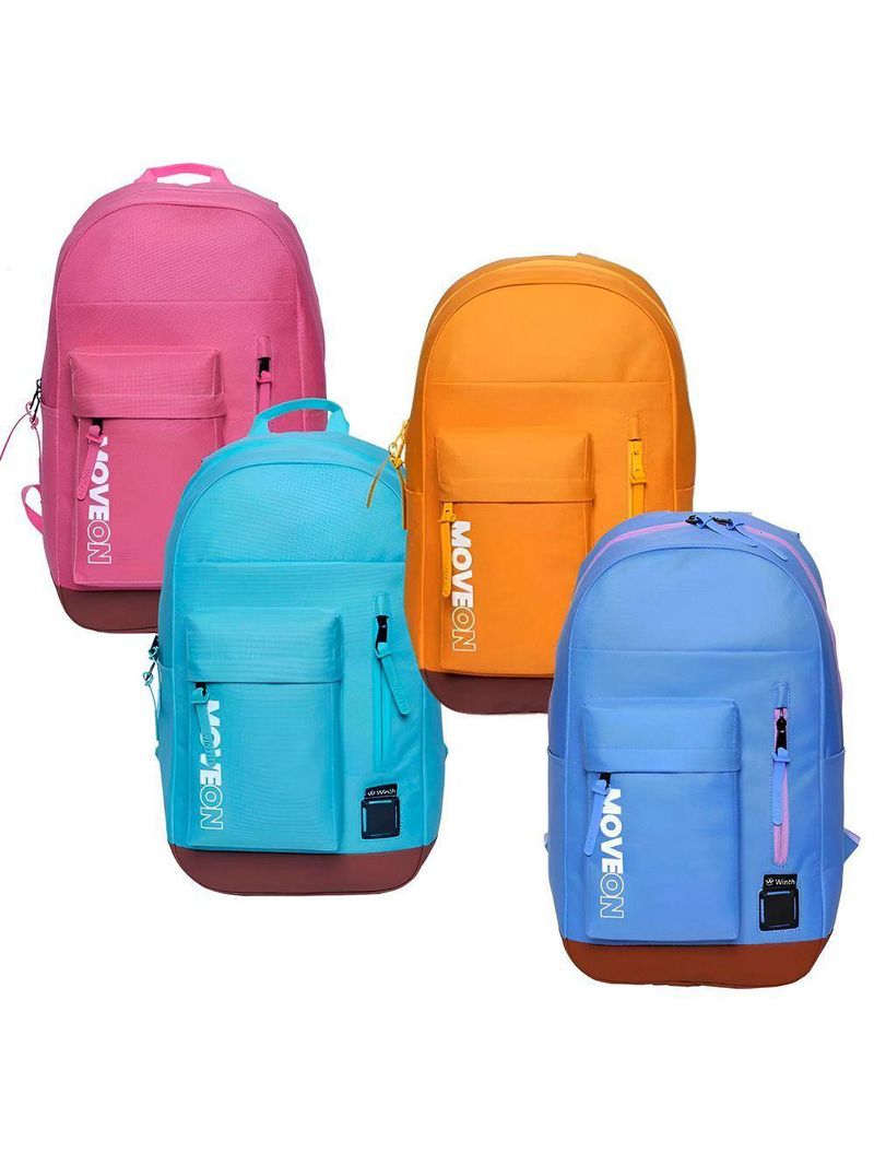 Mochila Unissex Juvenil Cores Escolar Passeio Viagem Cor:azul Escuro