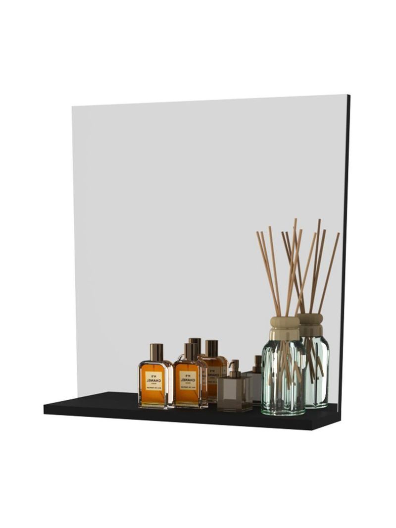 Espelheira Para Banheiro 45cm Com Prateleira Multimóveis Cr10115 Preto