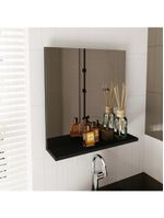 Espelheira Para Banheiro 45cm Com Prateleira Multimóveis Cr10115 Preto