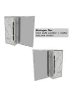 Espelheira Banheiro 60cm 1 Porta Cr10117 Mármore Branco