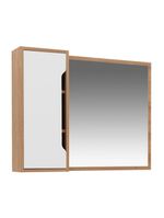 Espelheira Banheiro 80cm 1 Porta Cr10116 Amêndoa-branco