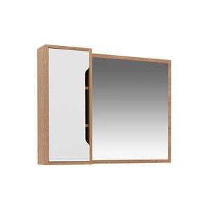 Espelheira Para Banheiro Flex 80cm Com 1 Porta Multimóveis Cr10116 Amêndoa-branco Amêndoa-branco