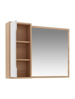 Espelheira Banheiro 80cm 1 Porta Cr10116 Amêndoa-branco