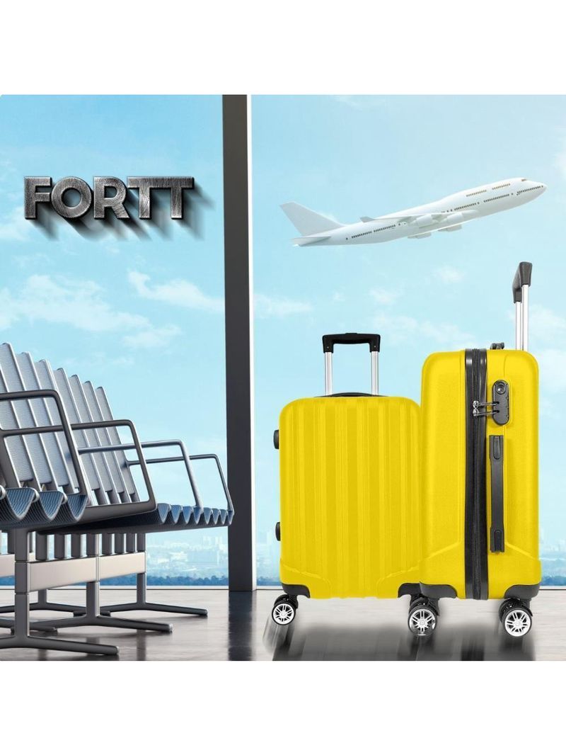 Mala De Bordo Abs 4 Rodas Action Fortt Amarela MAB02-AM