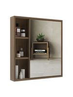 Espelheira Para Banheiro 60cm Com Nichos Multimóveis Cr10112 Noce