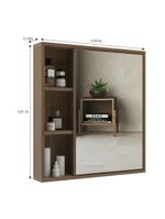 Espelheira Para Banheiro 60cm Com Nichos Multimóveis Cr10112 Noce