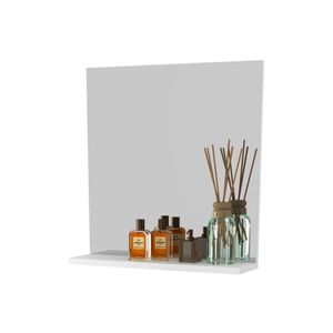 Espelheira Para Banheiro 45cm Com Prateleira Multimóveis Cr10115 Branco Branco
