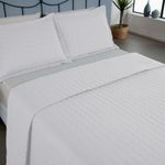 Kit cobre leito colcha bellini king dupla face percal 300 fios textura matelassê 3 peças - branco