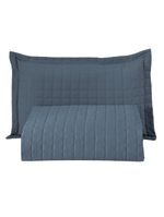 Kit cobre leito colcha bellini solteiro dupla face percal 300 fios textura matelassê 2 peças - azul