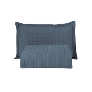 Kit cobre leito colcha bellini solteiro dupla face percal 300 fios textura matelassê 2 peças - azul