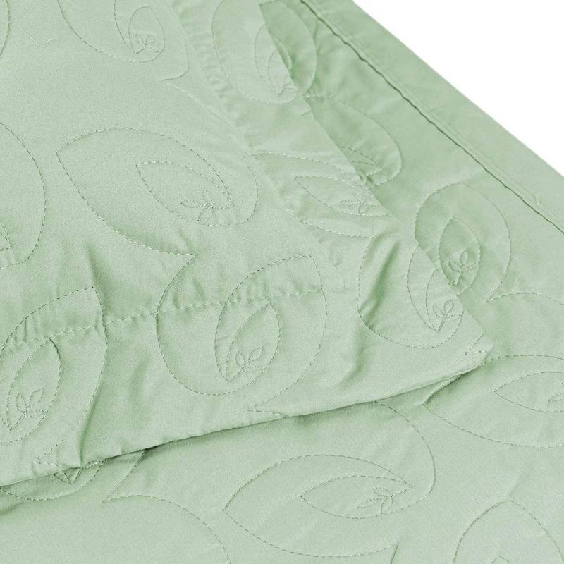 Kit cobre leito colcha desirée casal bordado micropercal 200 fios 3 peças - verde