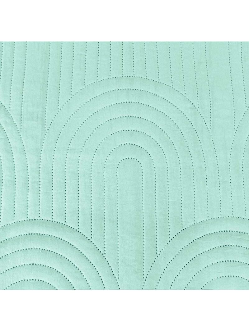 Kit cobre leito colcha arcos casal padrão dupla face matelado 200 fios 3 peças verde