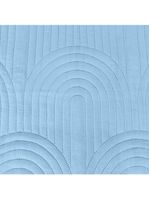 Kit cobre leito colcha arcos casal padrão dupla face matelado 200 fios 3 peças azul claro