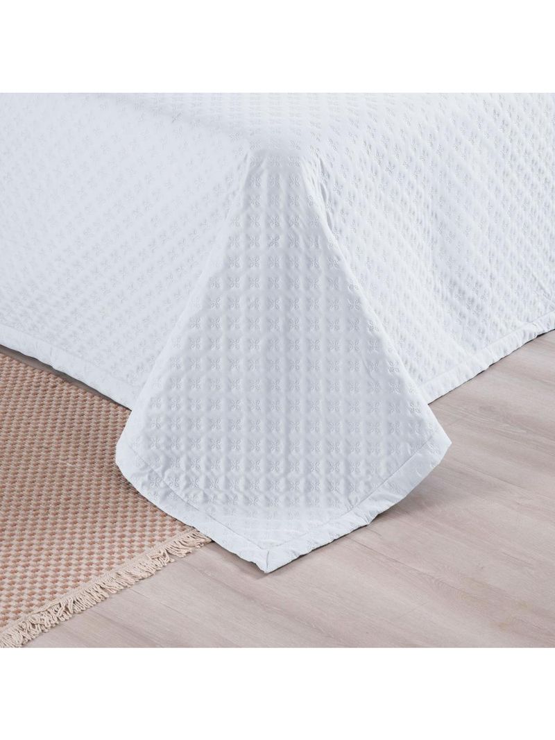 Kit cobre leito colcha atualle casal padrão dupla face microfibra 3 peças - branco