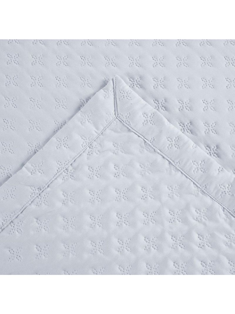 Kit cobre leito colcha atualle casal padrão dupla face microfibra 3 peças - branco