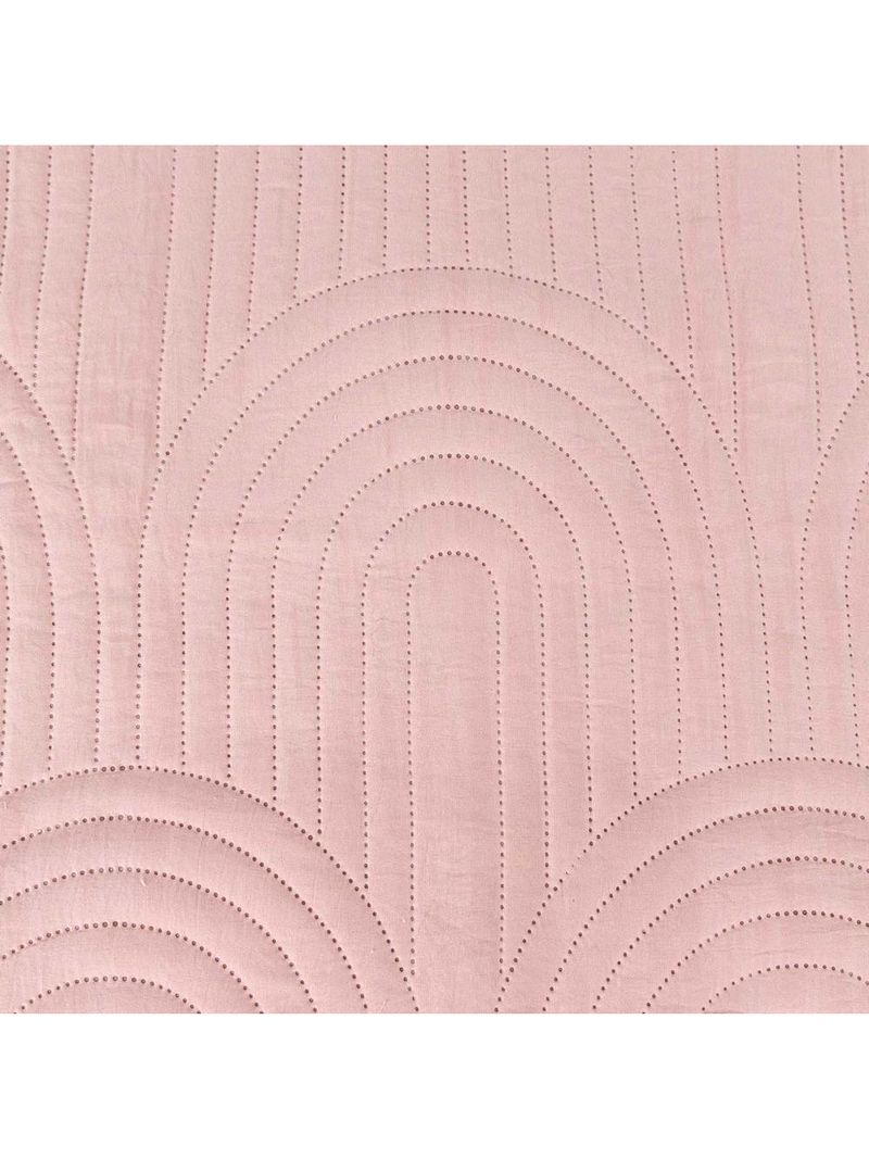 Kit cobre leito colcha arcos casal padrão dupla face matelado 200 fios 3 peças rosa